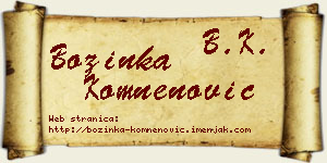 Božinka Komnenović vizit kartica
